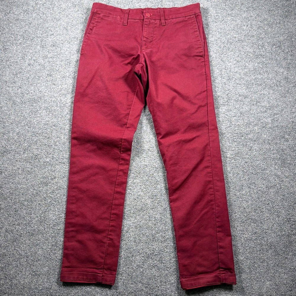 Carhartt WIP Sid Pant Mens 29x30 Burgundy Slim Tapered Chino Stretch Trouser
